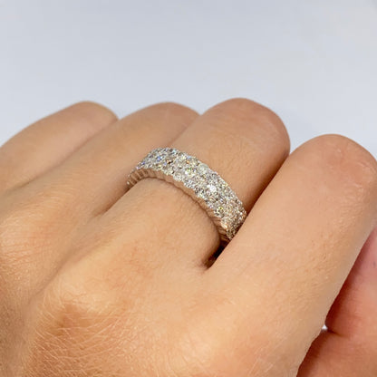 14K Stacked Pave Infinity Diamond Ring Band