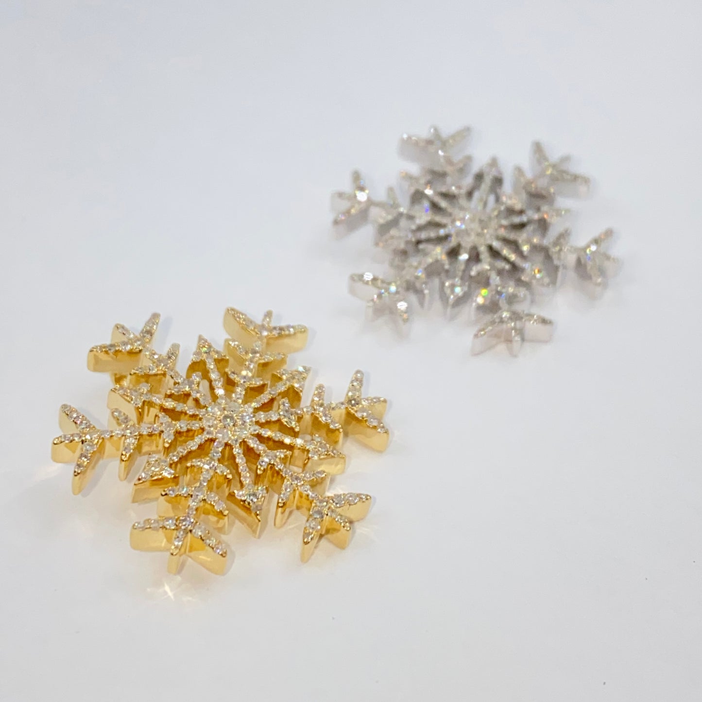 14K Snowflake Diamond Pendant