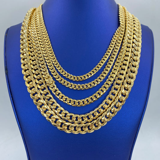 14K Semi-Solid Cuban Link Chains 22-24"