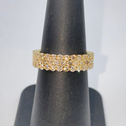 14K Stacked Pave Infinity Diamond Ring Band