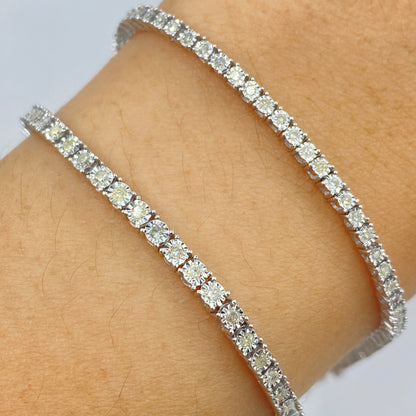 10K Shine Diamond Tennis Bracelet 7"