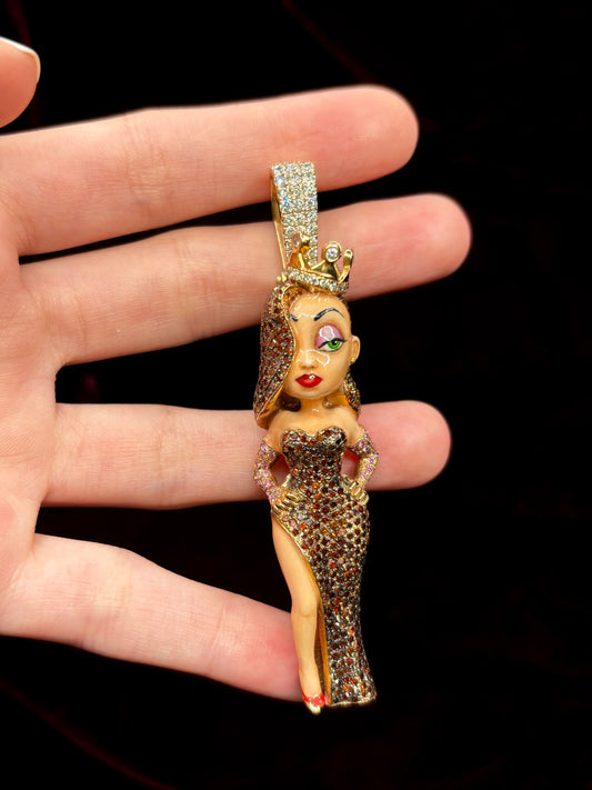 3D Jessica Rabbit Diamond Pendant