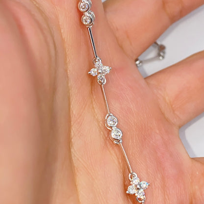 14K Clover Diamond Necklace 18"