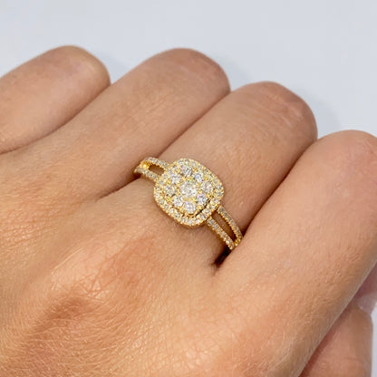 14K Jennie Square Diamond Engagement Ring