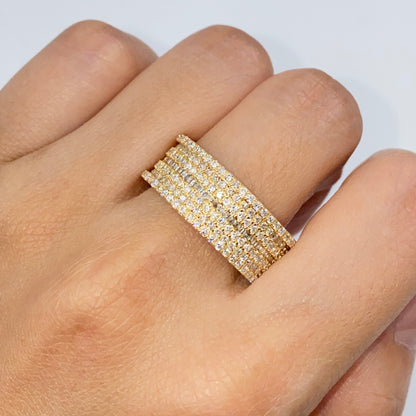14K Courage Diamond Baguette Stack Ring