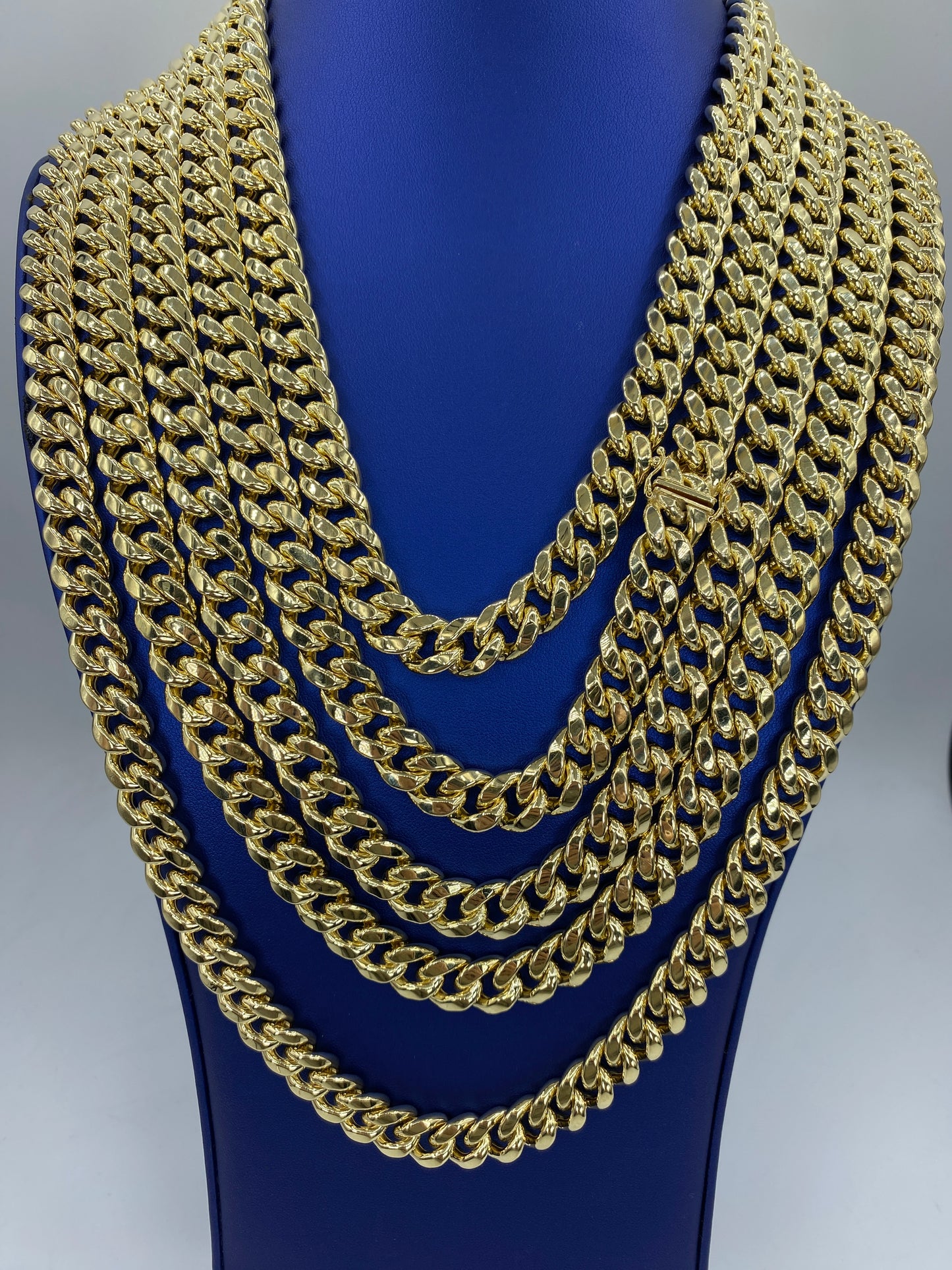 Miami Cuban Link Chain Real 10K Yellow Gold Full Collection