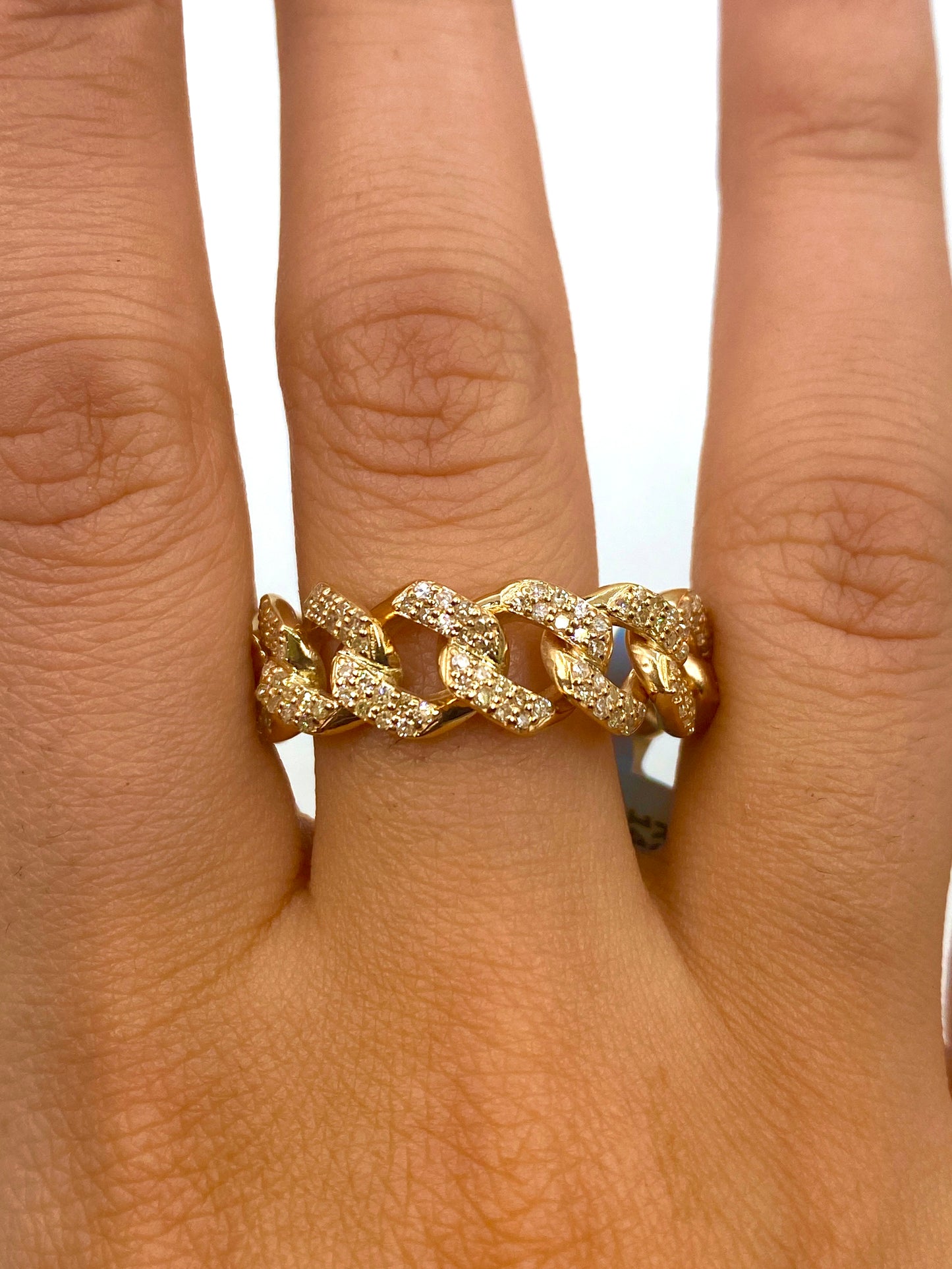 14K Gold & Diamonds Eternity Cuban Ring