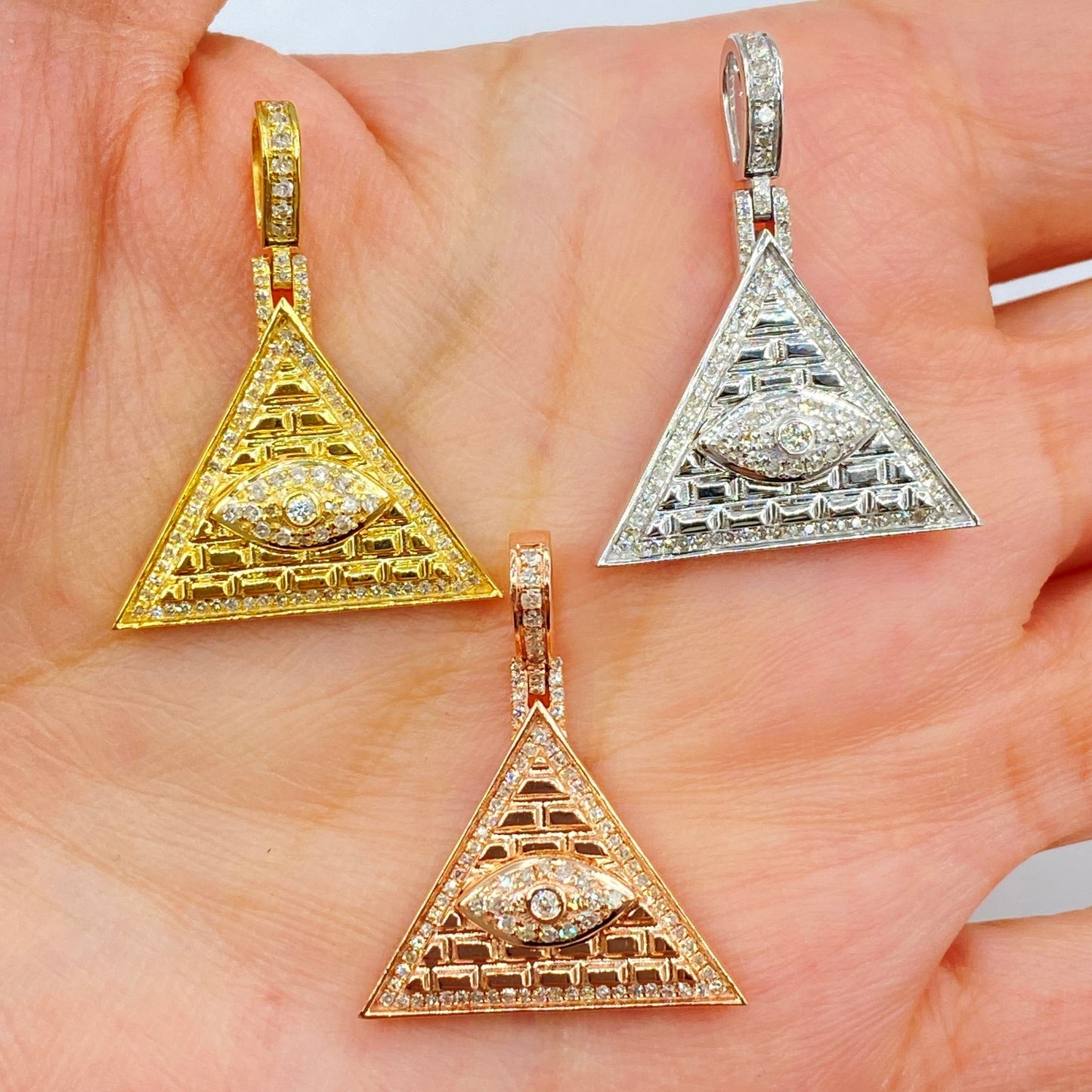 10K Illuminati Pyramid Diamond Pendant