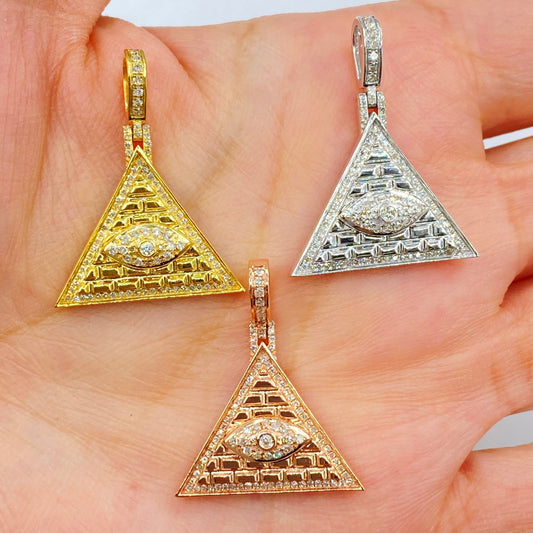 10K Illuminati Pyramid Diamond Pendant