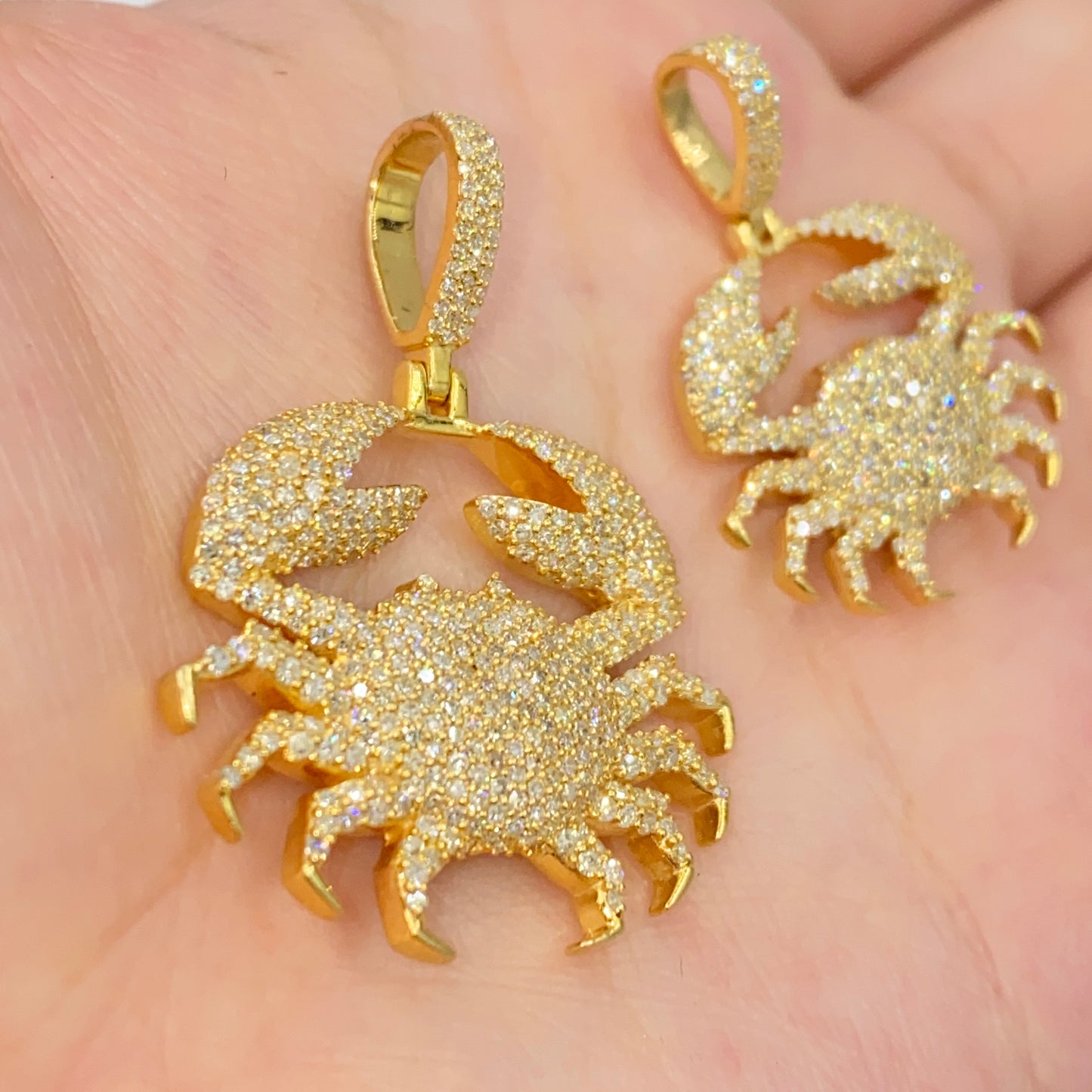 10K Cancer Crab Diamond Pendant