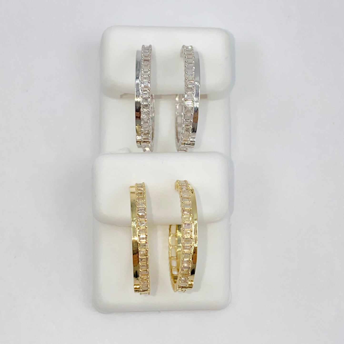 14K Kendal Diamond Baguette Hoop Earrings