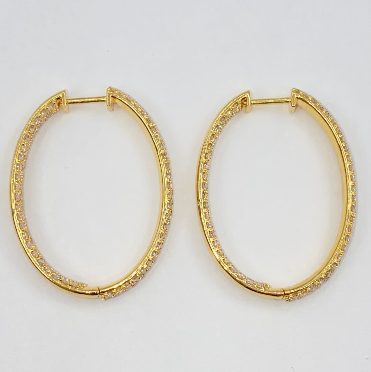 14K Goddess Hoop Diamond Earrings