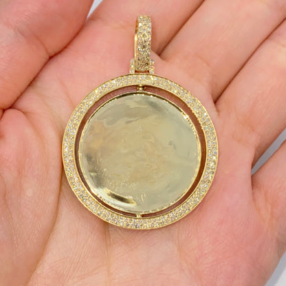 10K Double-Sided Diamond Picture Photo Pendant