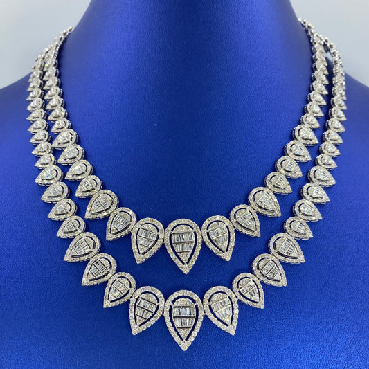14K Pear Tennis Chain Diamond Necklace