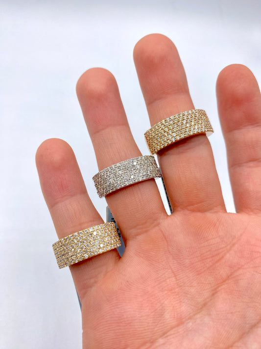 14K Iced Diamond Wedding Stack Ring Band