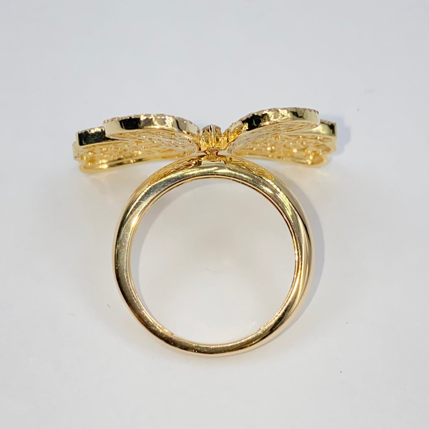 14K Jumbo Butterfly Diamond Ring