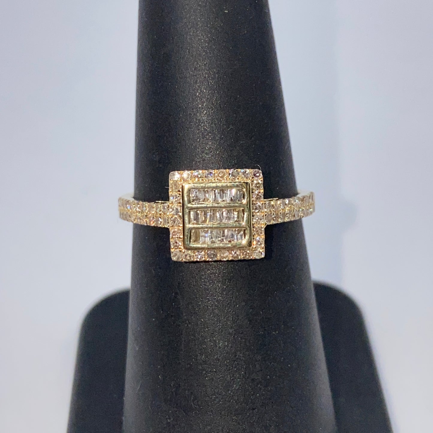 14K Square Diamond Baguette Engagement Rings