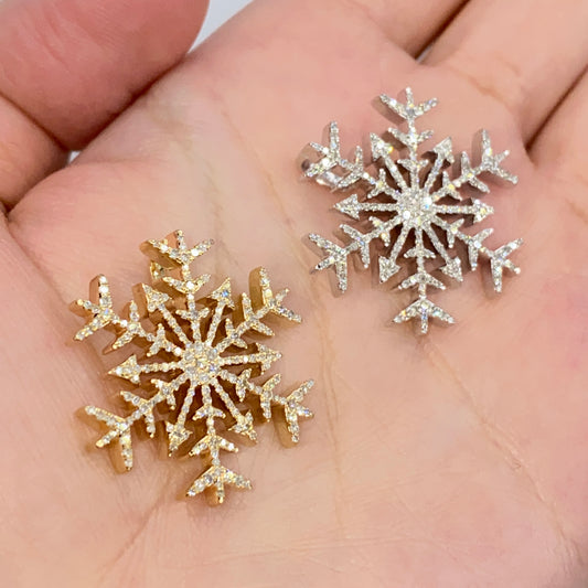 14K Snowflake Diamond Pendant