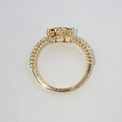 14K Oval Diamond Ring
