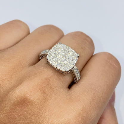 14K Square Diamond Ring
