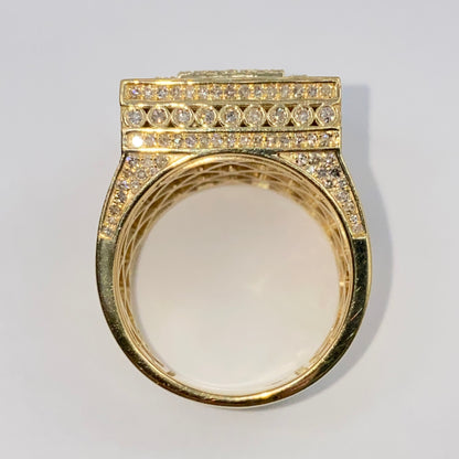 10K Jumbo Square Baguette Diamond Ring