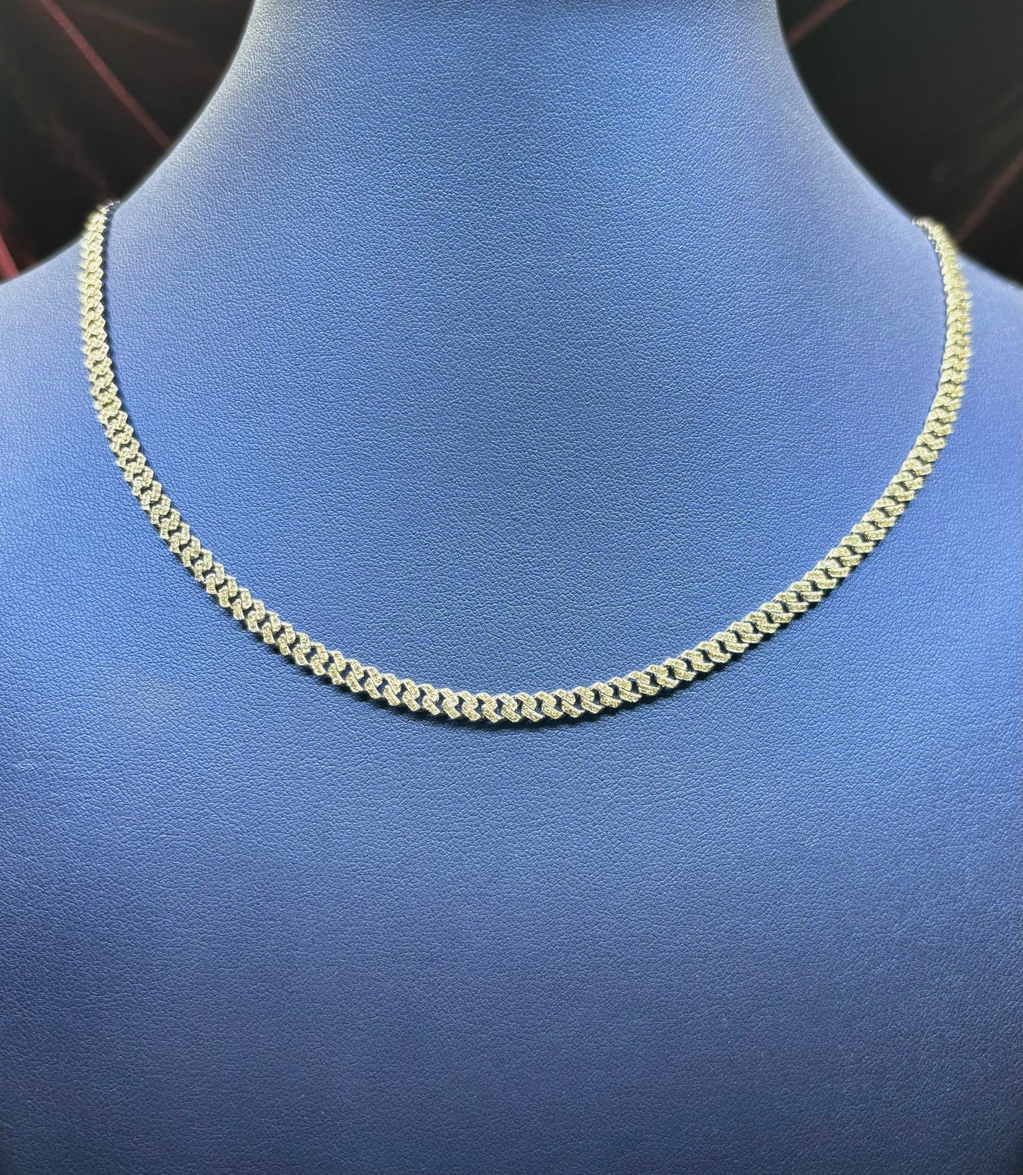 10K 4MM Cuban Link Diamond Chain 16-24"