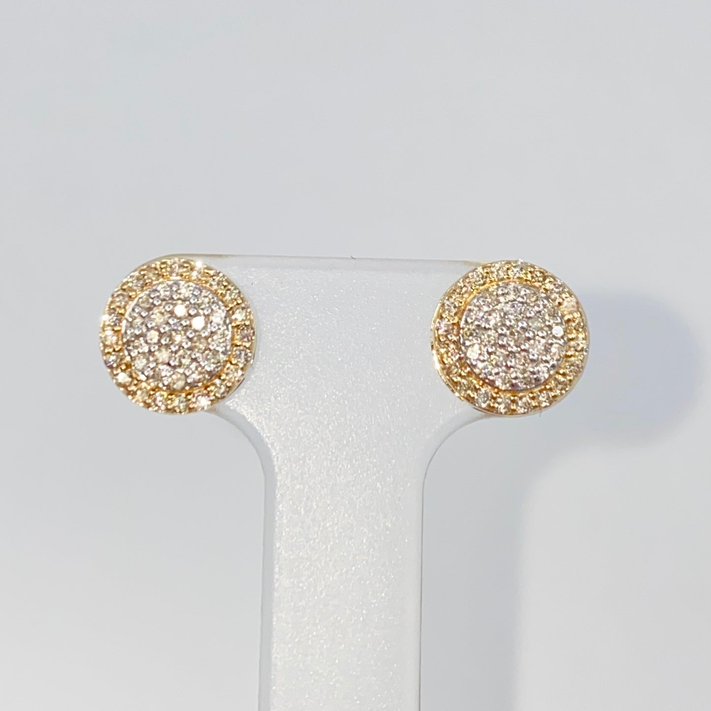 14K 8MM Gaia Circle Diamond Earrings