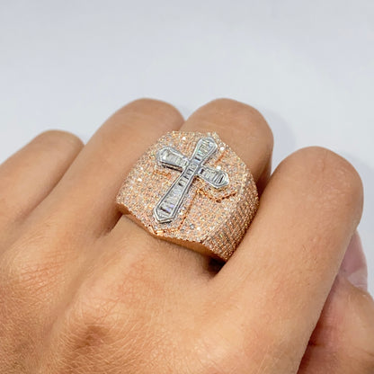 14K Pope Cross Diamond Ring