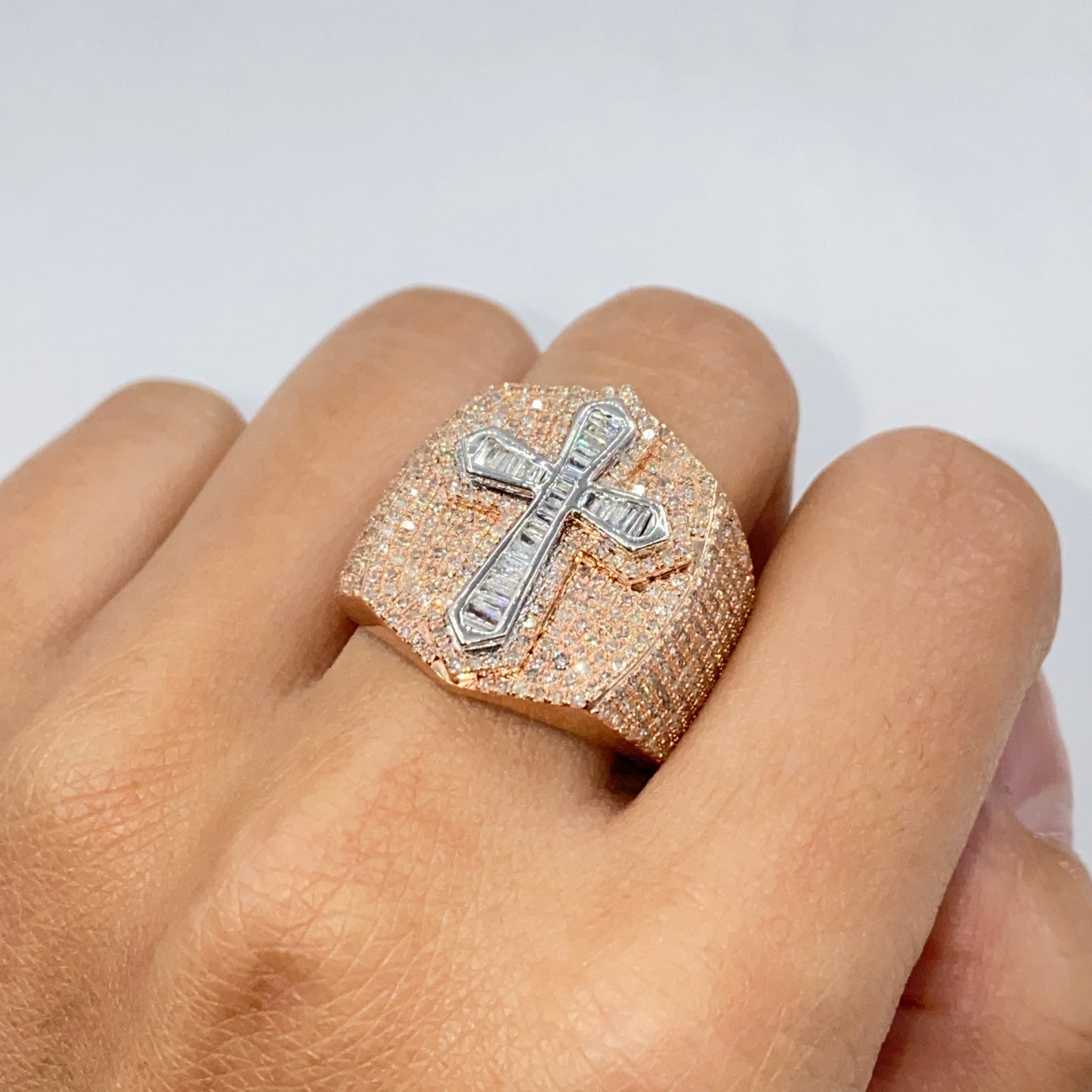 14K Pope Cross Diamond Ring