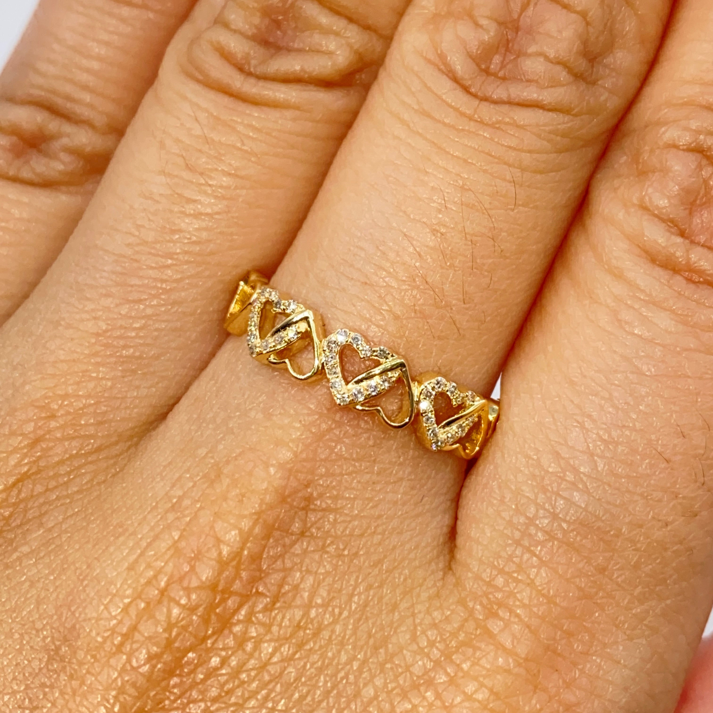 10K Soul Heart Link Diamond Ring