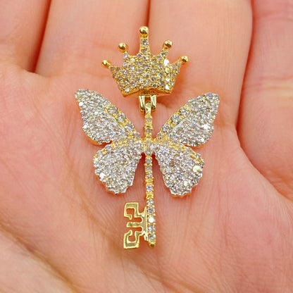 14K Monarchy Butterfly Diamond Pendant