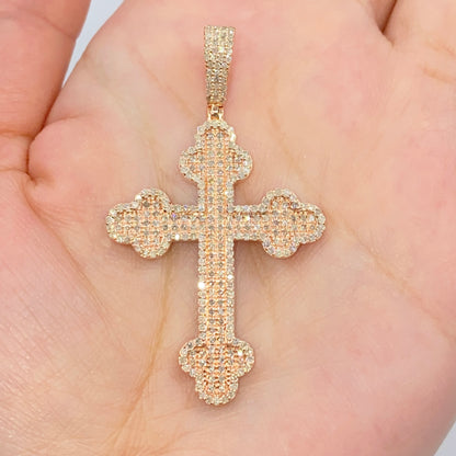 14K Saviour Cross Diamond Pendant