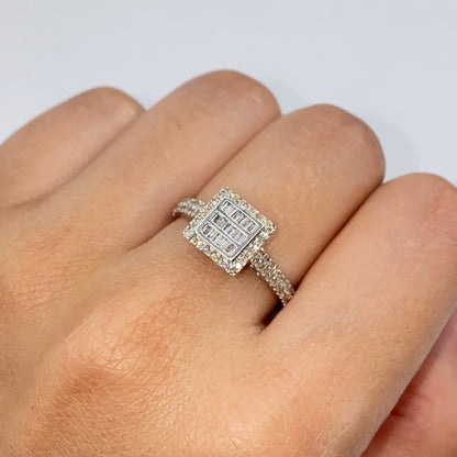 14K Square Diamond Baguette Engagement Rings