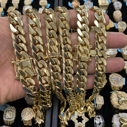 14K Kilo Cuban Link Chain and Bracelet Set