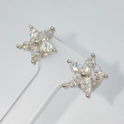 14K Summer Flower Diamond Earrings