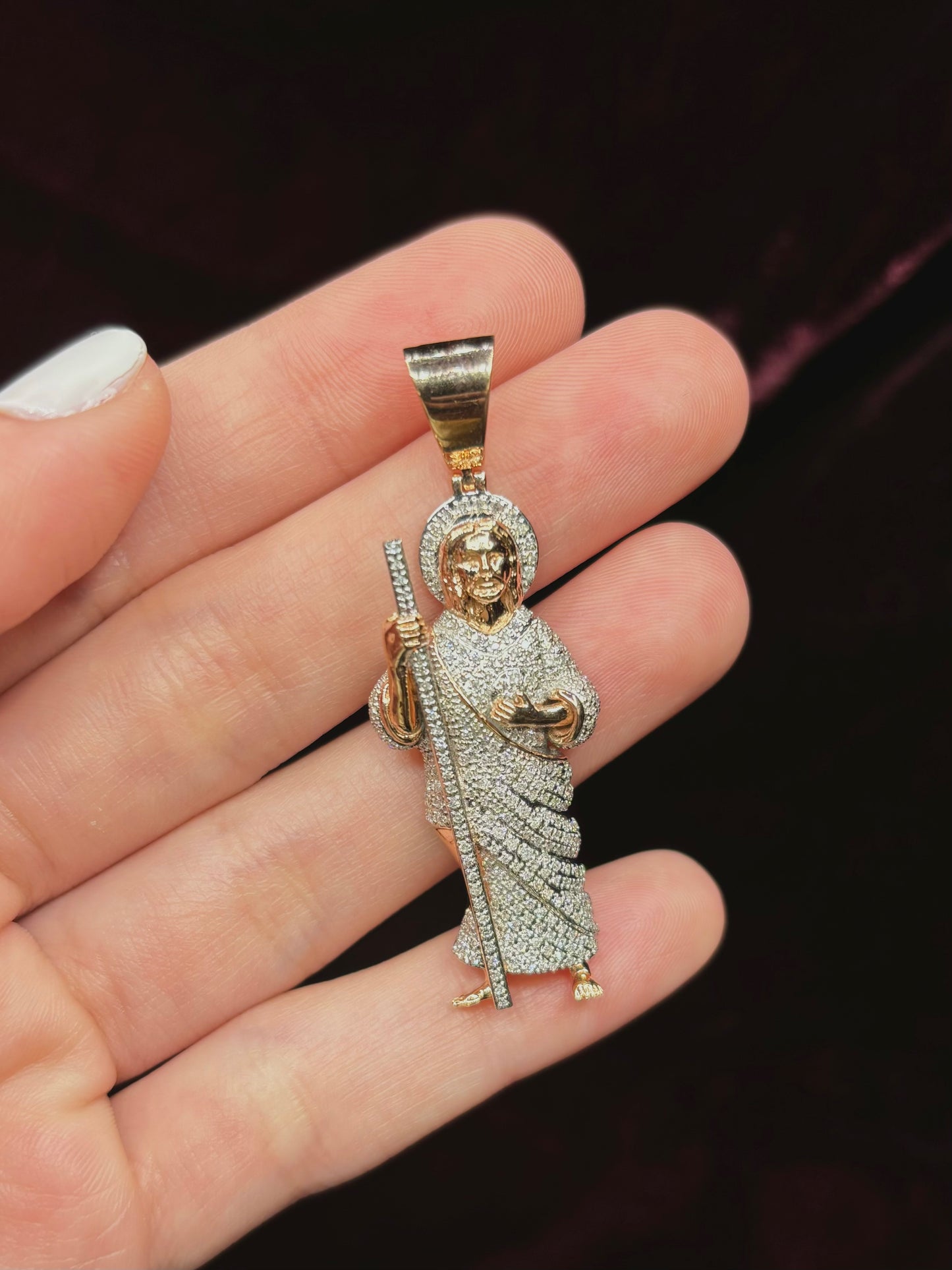 10K Saint Jude Diamond Pendant