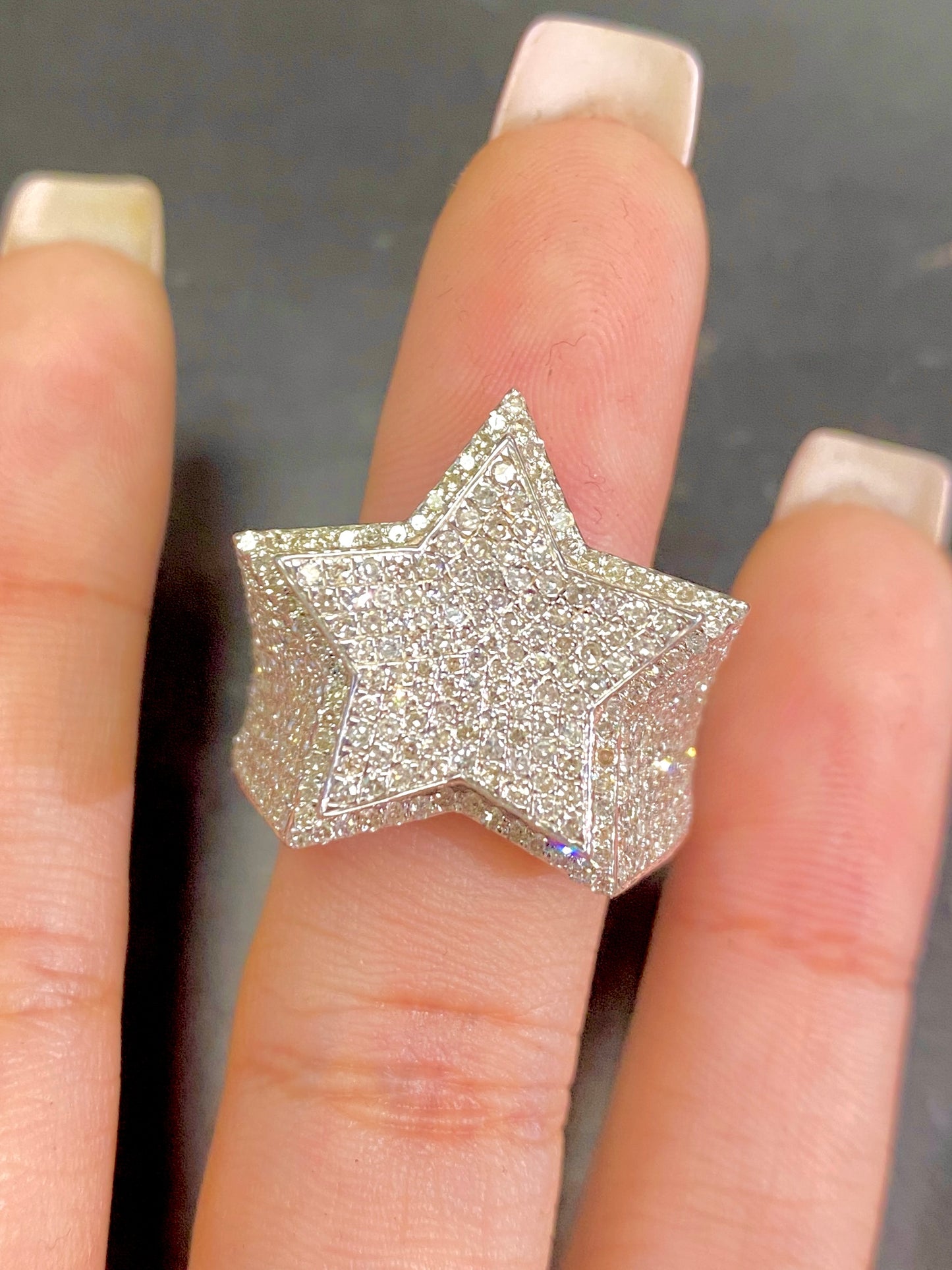 10K 3D Star Diamond Ring