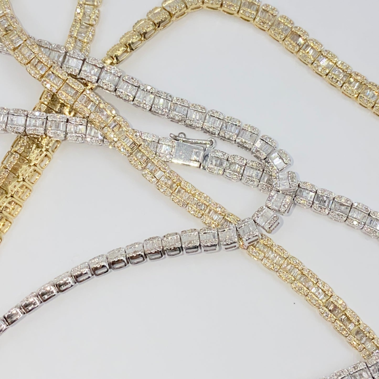 10K Rectangle Diamond Baguette Tennis Chain