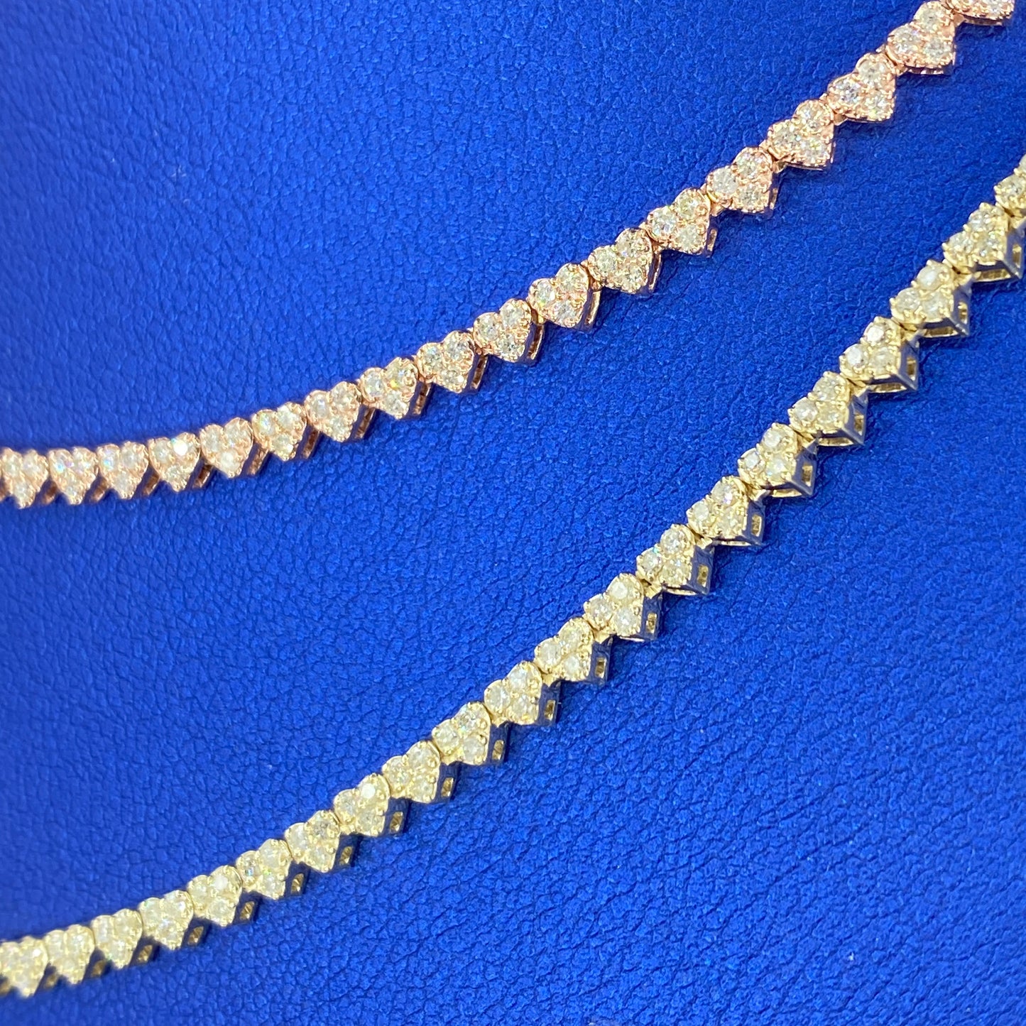 10K Heart Tennis Chain Diamond Necklace