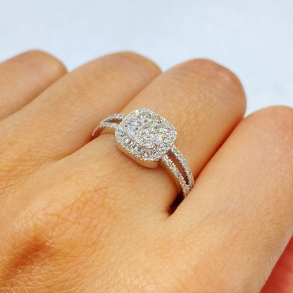 14K Jennie Square Diamond Engagement Ring