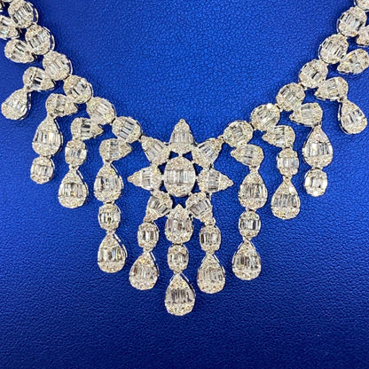 14K Sunburst Diamond Necklace