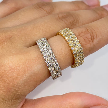 14K Stacked Pave Infinity Diamond Ring Band