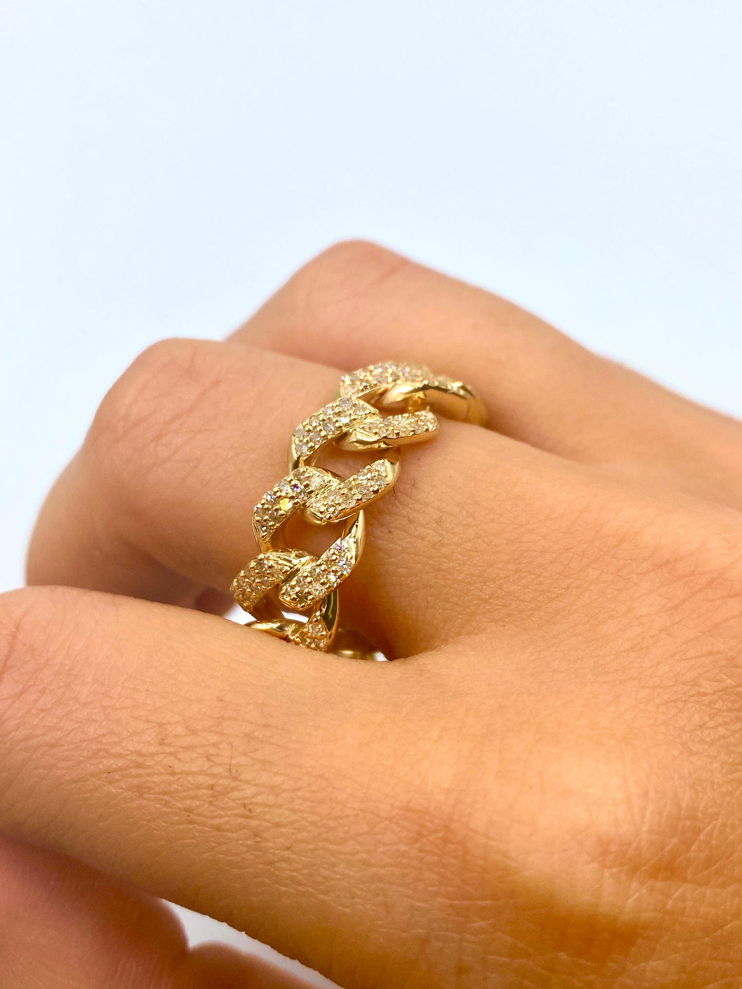 14K Gold & Diamonds Eternity Cuban Ring