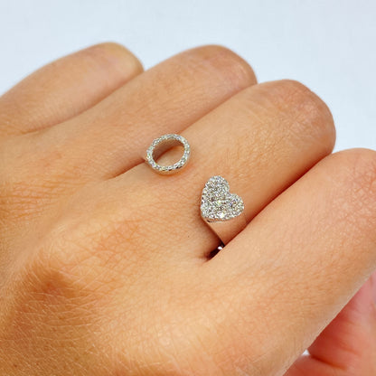 Initial Letter Heart Diamond Ring