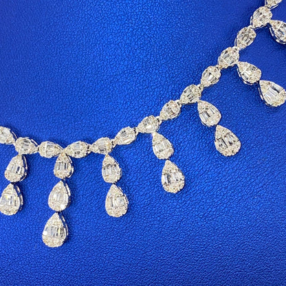 14K Carmilla Pear Diamond Link Necklace