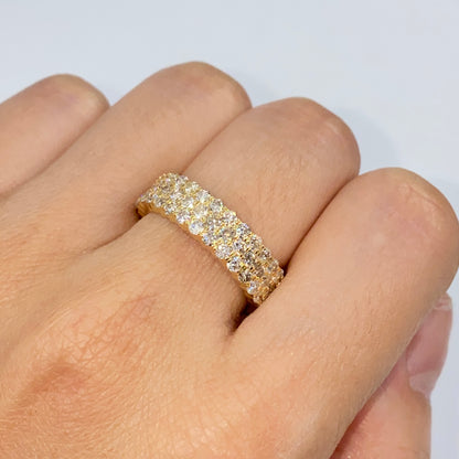 14K Stacked Pave Infinity Diamond Ring Band