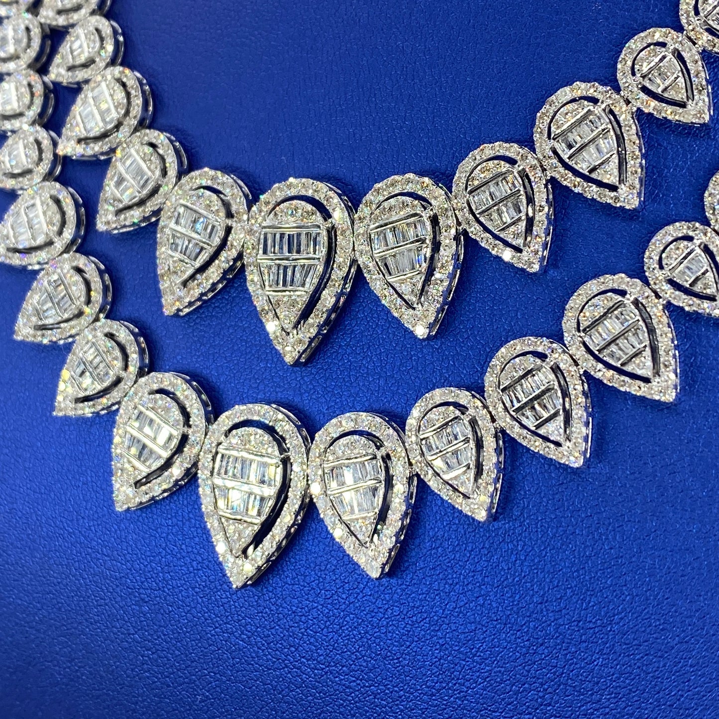 14K Pear Tennis Chain Diamond Necklace