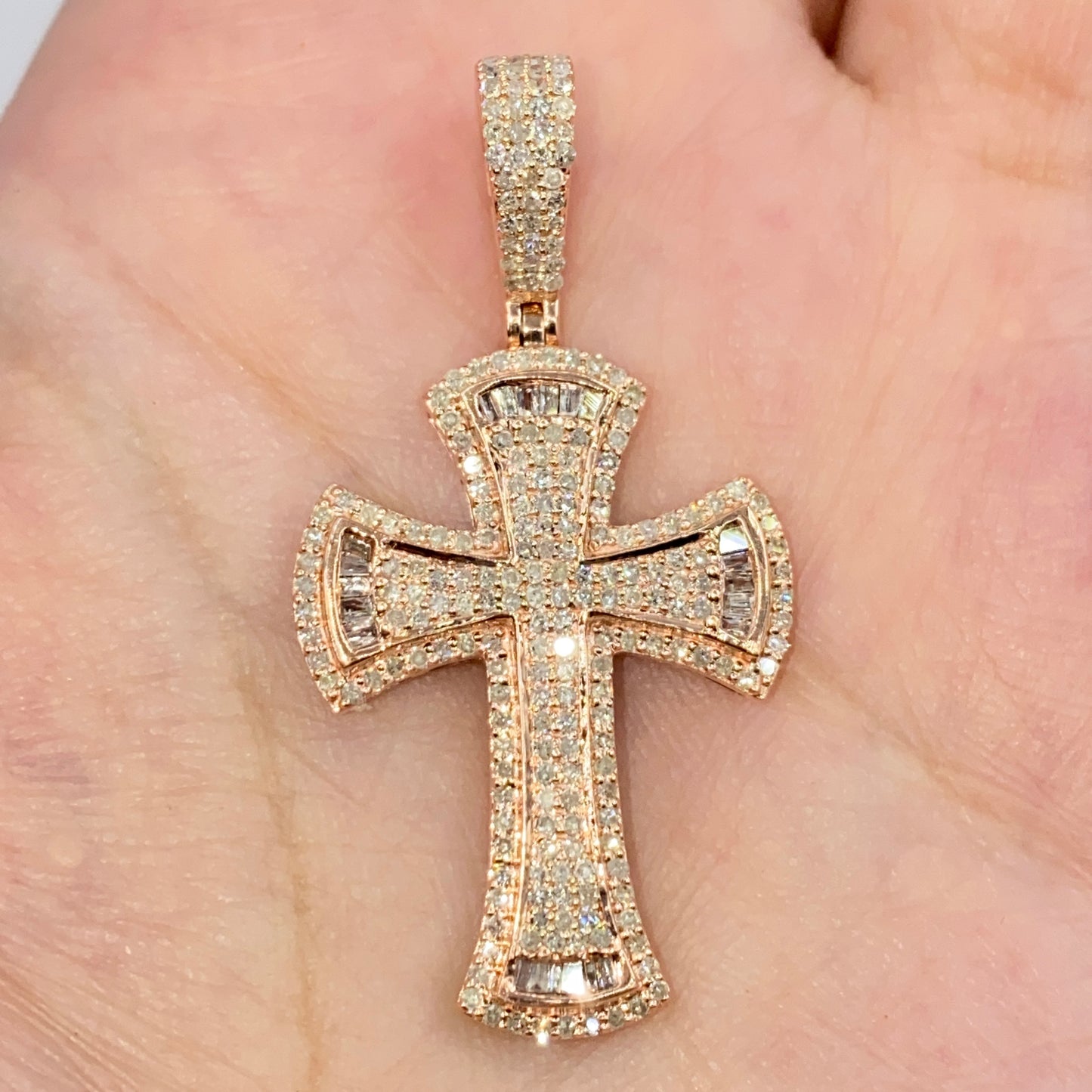 10K Reed Cross Diamond Pendant