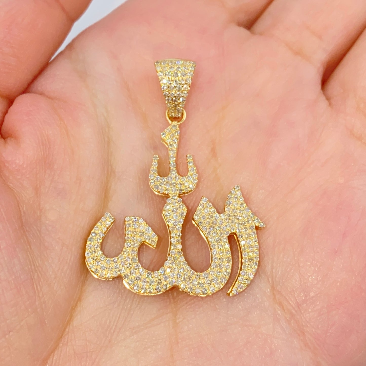 14K Allah Diamond Pendant