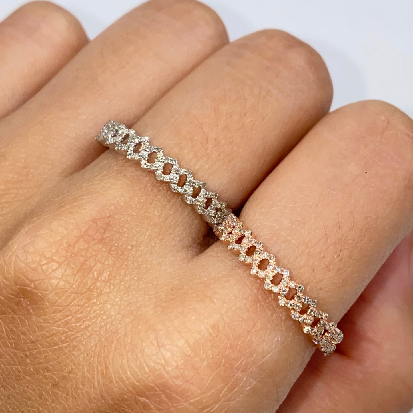 10K 4MM Cuban Link Diamond Ring